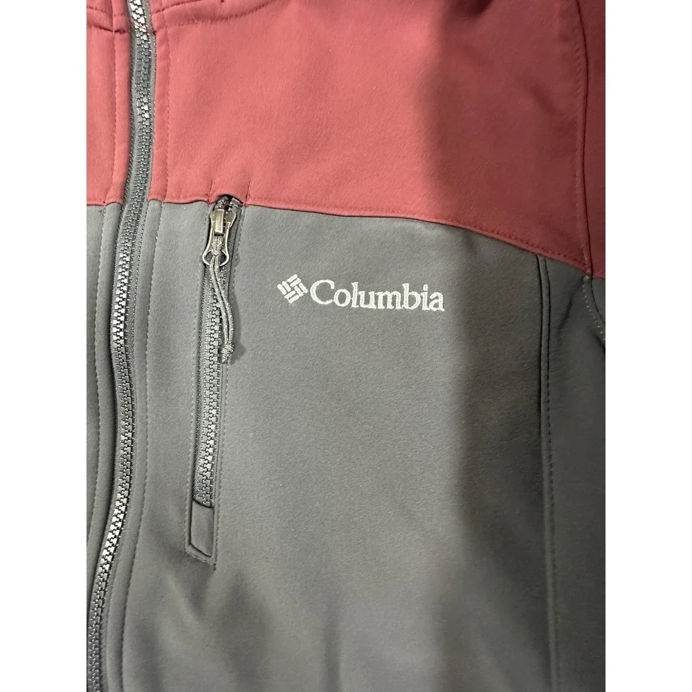 Columbia Omni-Wind Block Softshell Jacket Red  Men's Medium Windproof Full Zip